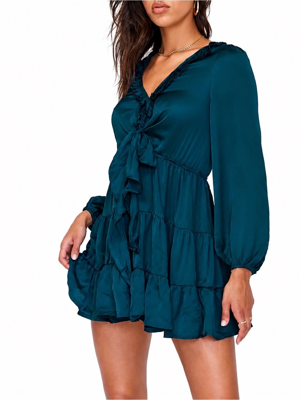 Princess Polly Randi deep green mini dress, size 2
